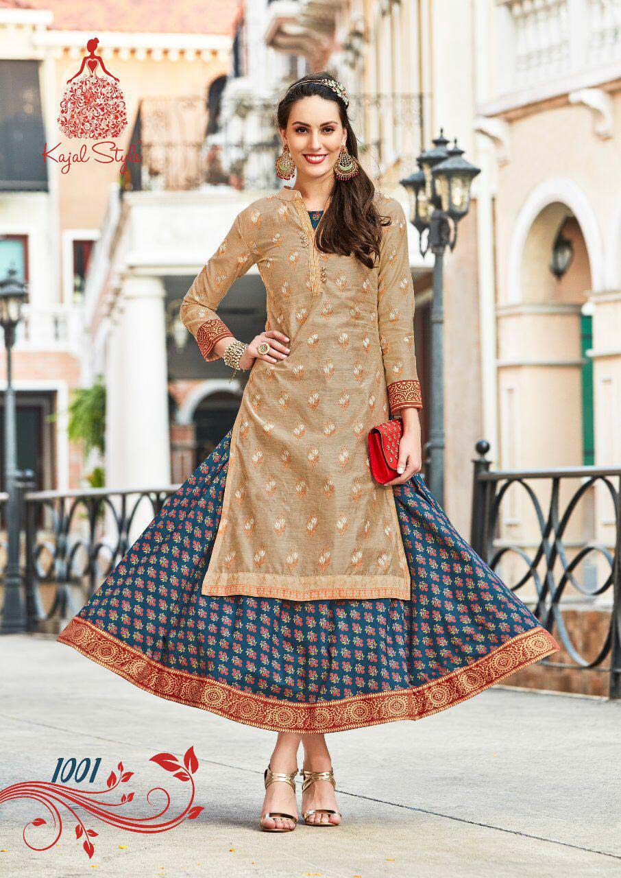 Fashion Vogue Vol-1 Kajal Style Cora Print Kurti Set Fashion Vogue Vol-1 Kajal Style Cora Print Kurti Set